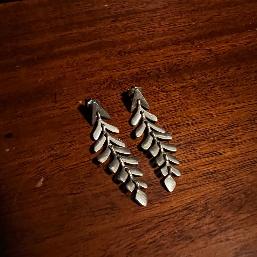 Golden Leaf Drop Earrings